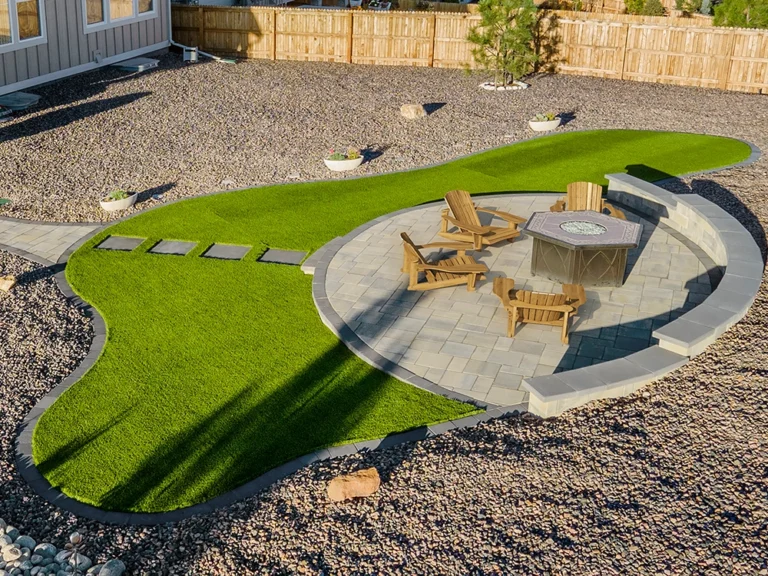 Turf and Pavers Backyard